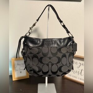Coach Zoe Black and Gray Hobo Bag - EUC